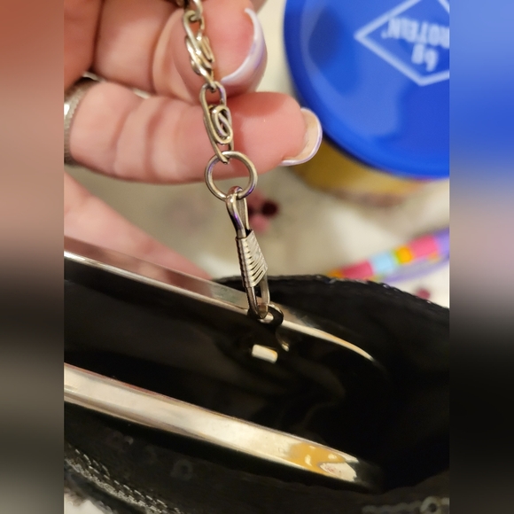 Sale VINTAGE LULU TOWNSEND evening formal dressy sequined bow clamshell purse - Picture 7 of 9